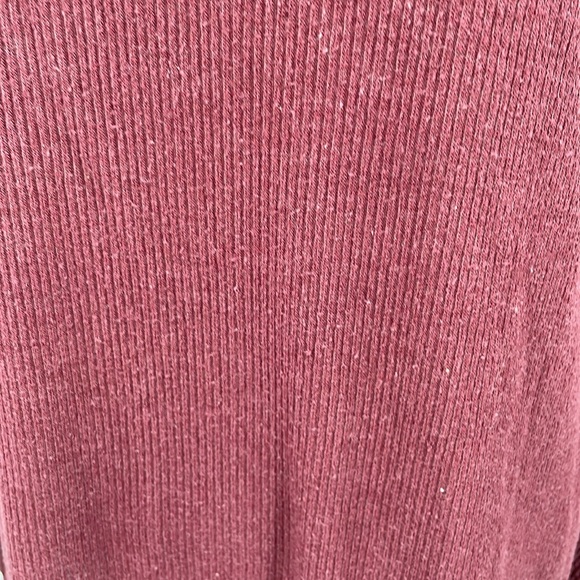 Out From Under Urban Outfitters Side Slit Burgundy Red Thermal Long Sleeve Top - Picture 3 of 8